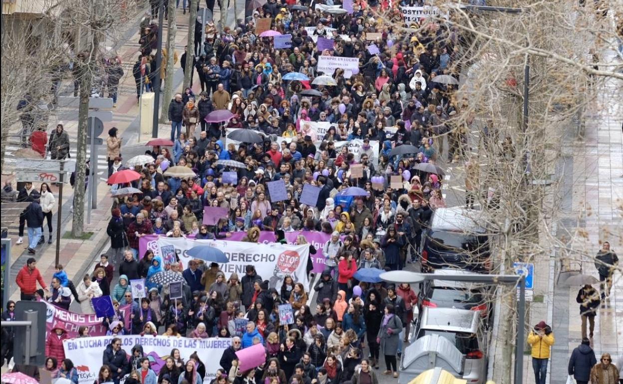 Miles de personas participaron en la manifestación del 8-M del año pasado en Salamanca. 