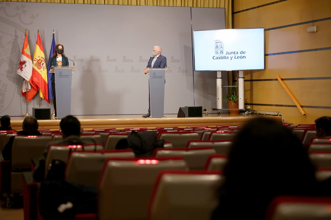 Un momento de la rueda de prensa. 