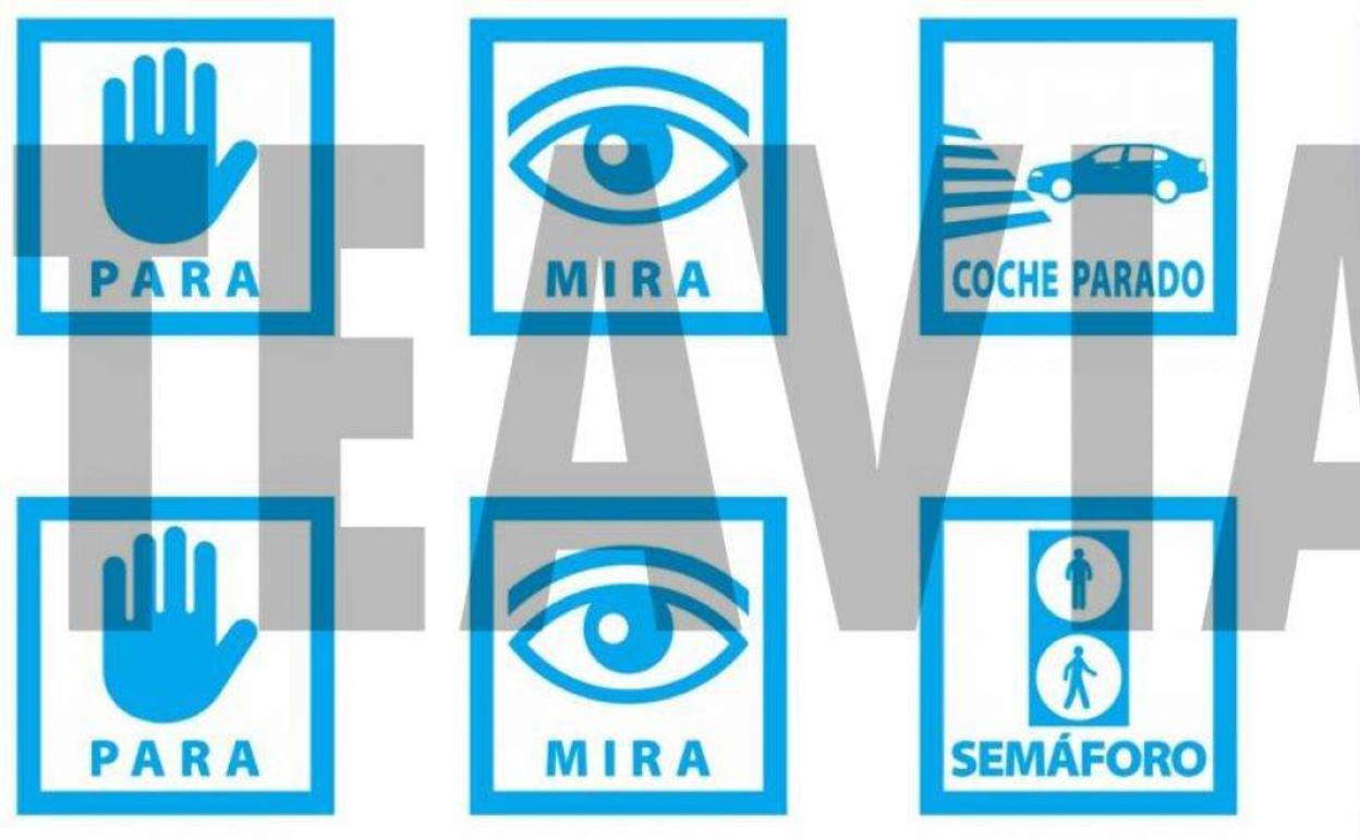 Imagen de los dibujos que aparecerán en los pasos de peatones.