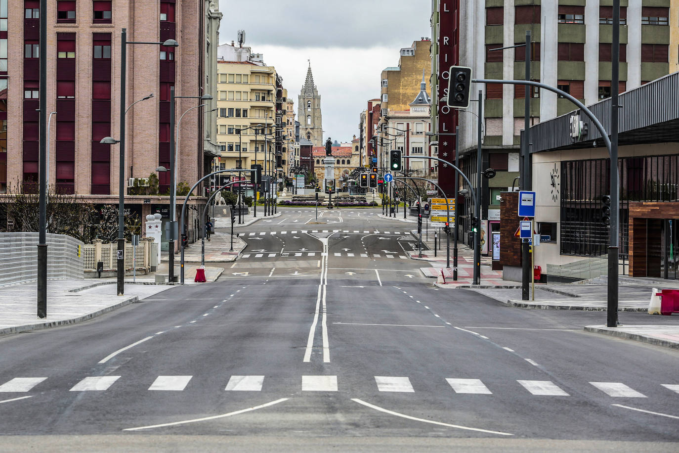 La avenida de Palencia vacía