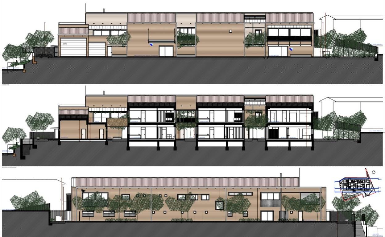 Plano de la construcción del centro de salud de Sahagún.