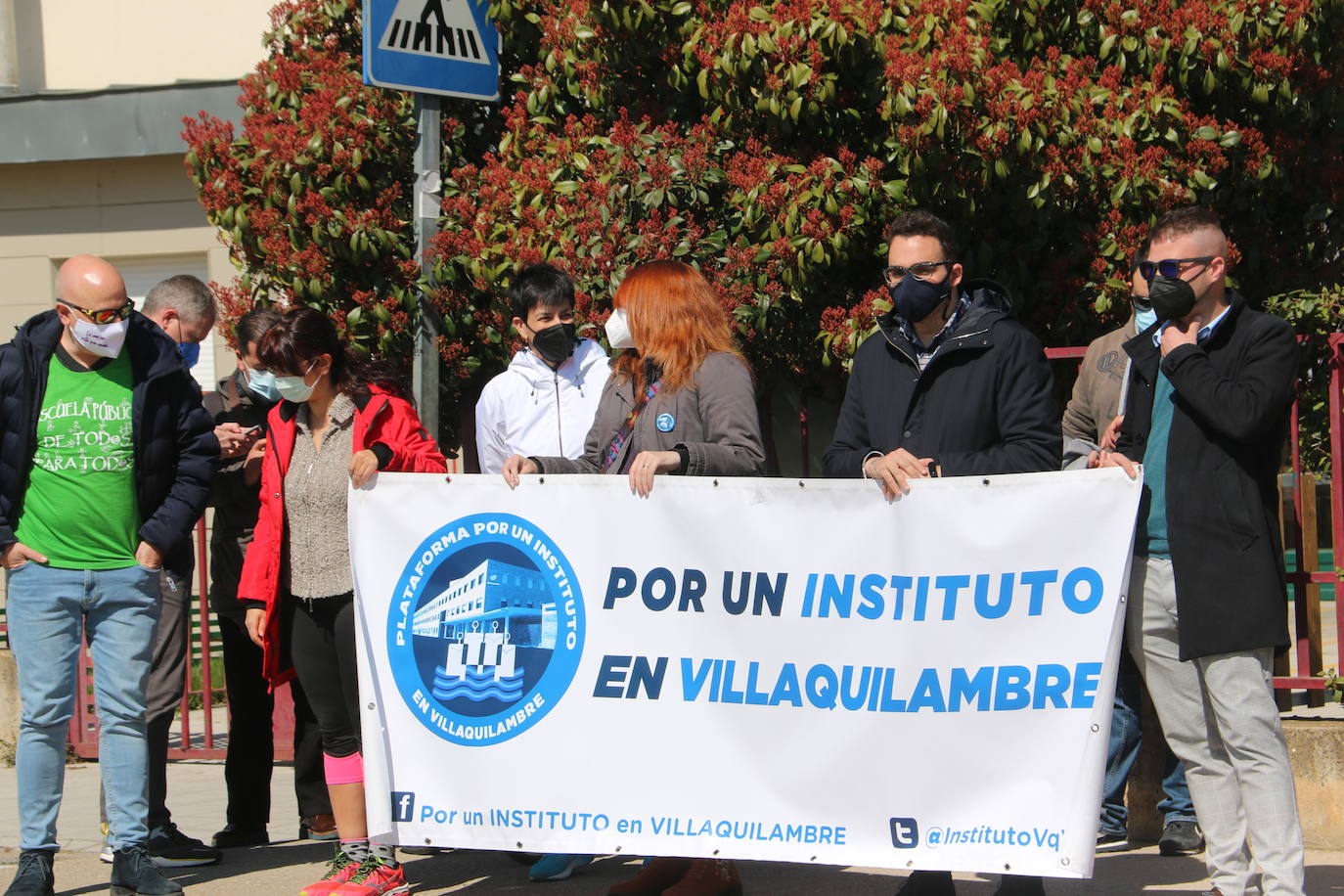 Algunos de los concentrados por la Plataforma.