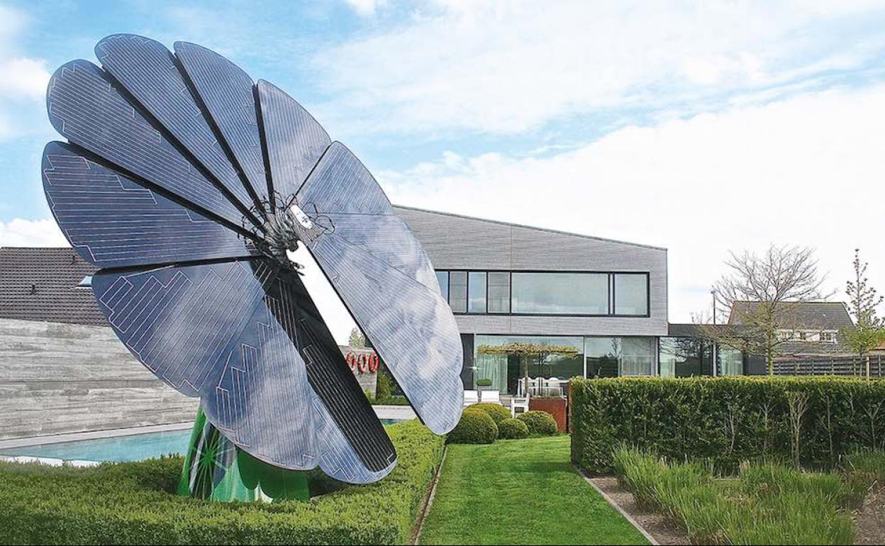 Imagen prototipo de cómo serían los girasoles solares. 