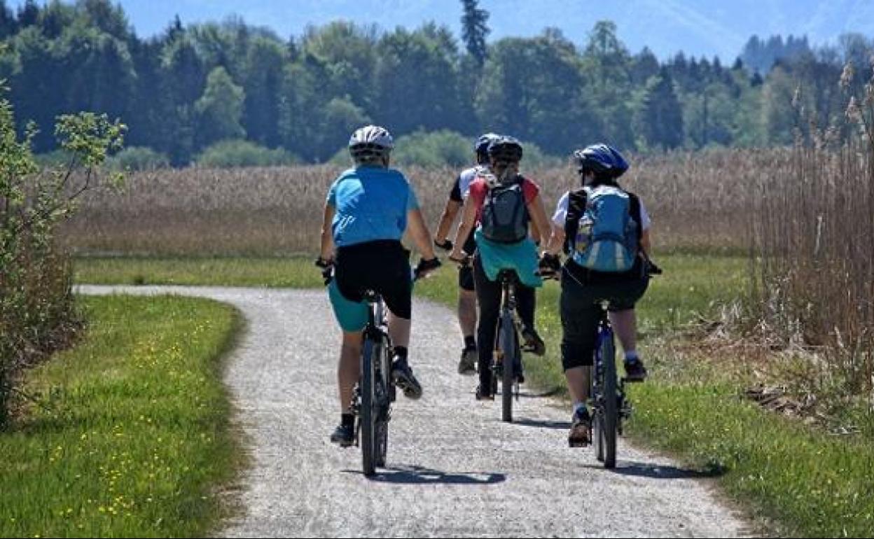 Un grupo de cicloturistas.