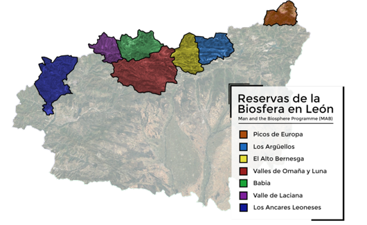 Mapa con las reservas leonesas.