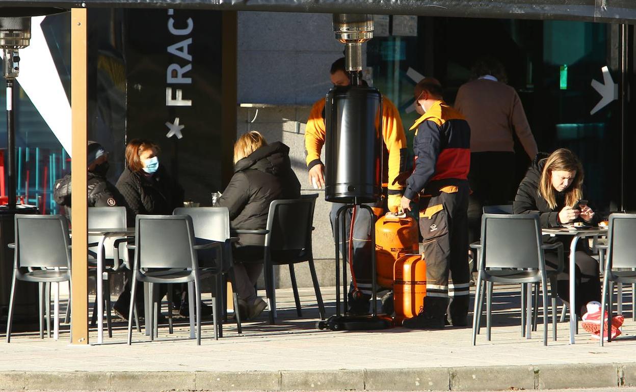 Terraza de una cafetería de Ponferrada.