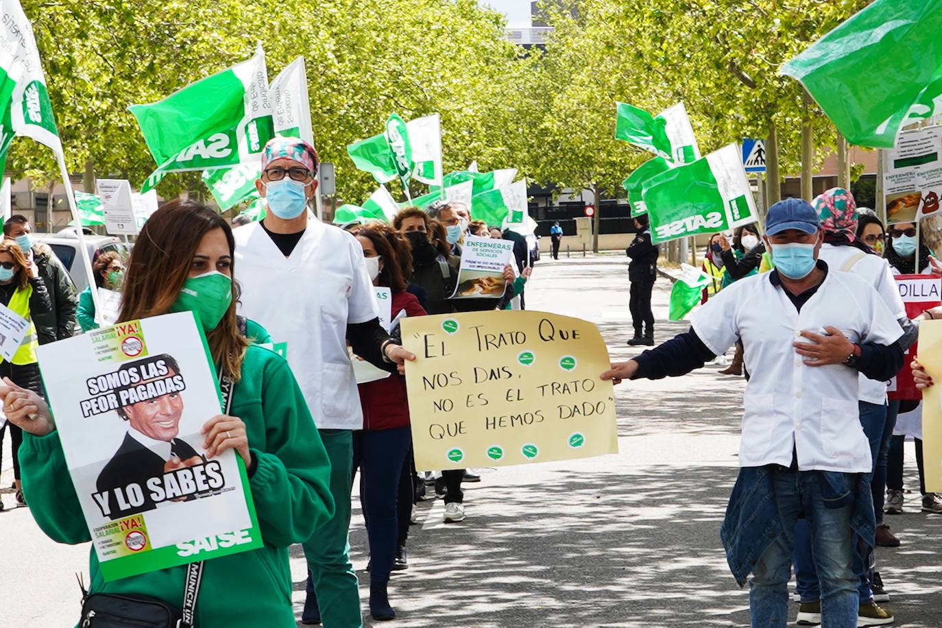 Imagen de la manifestación en Valladolid por las enfermeras laborales.