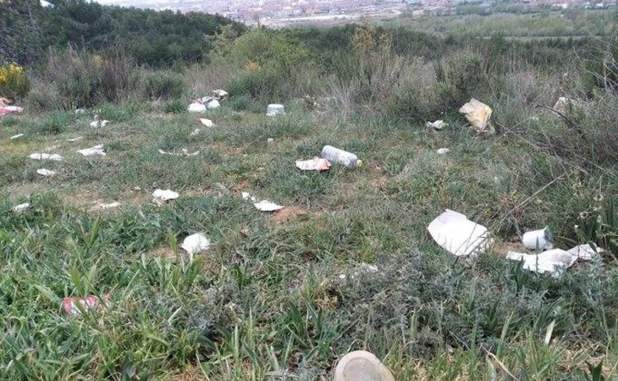 Imagen de Las Lomas plagada de basura. 