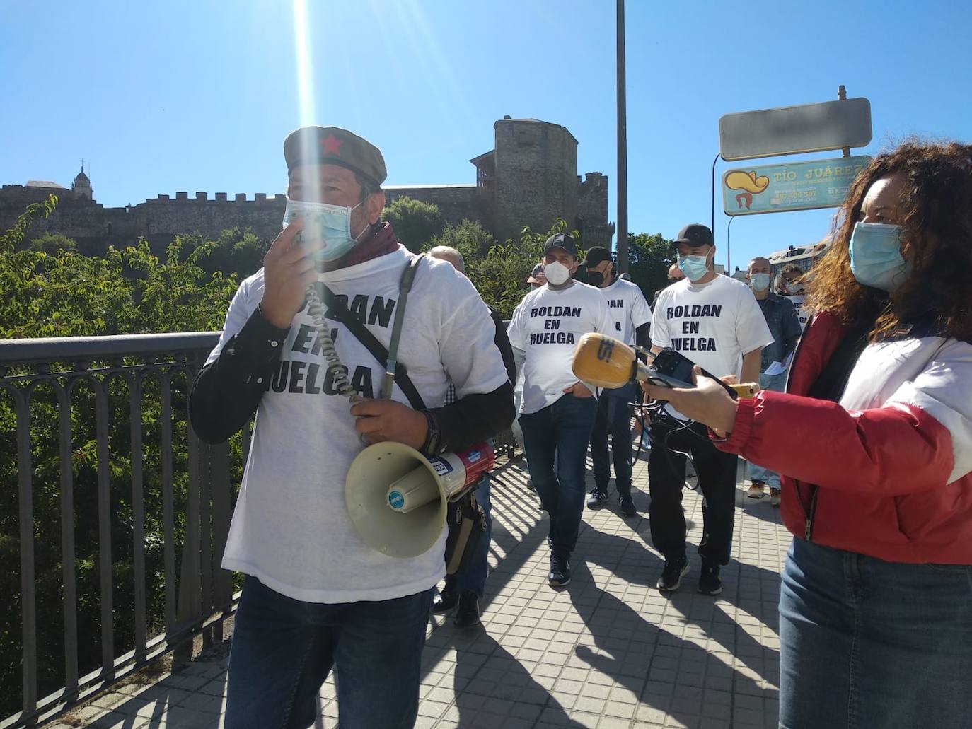 Marcha revindicativa de los trabajadores de Roldán.