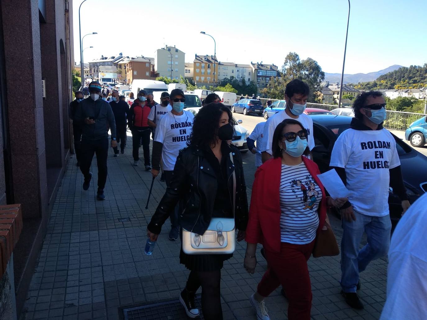 Marcha revindicativa de los trabajadores de Roldán.