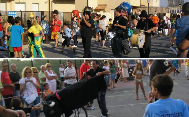 Ambiente de calle y encierros para niños durante las fiestas patronales.