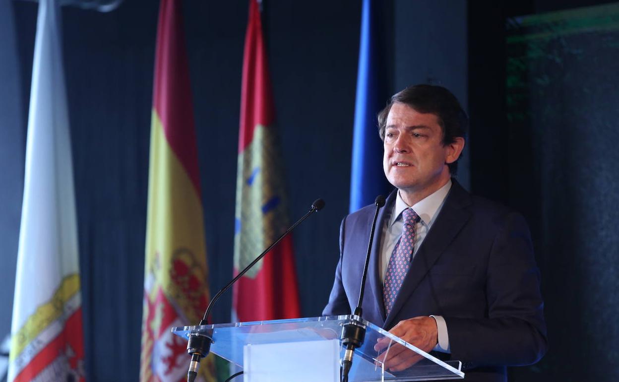 Alfonso Fernández Mañueco, durante su intervención. 