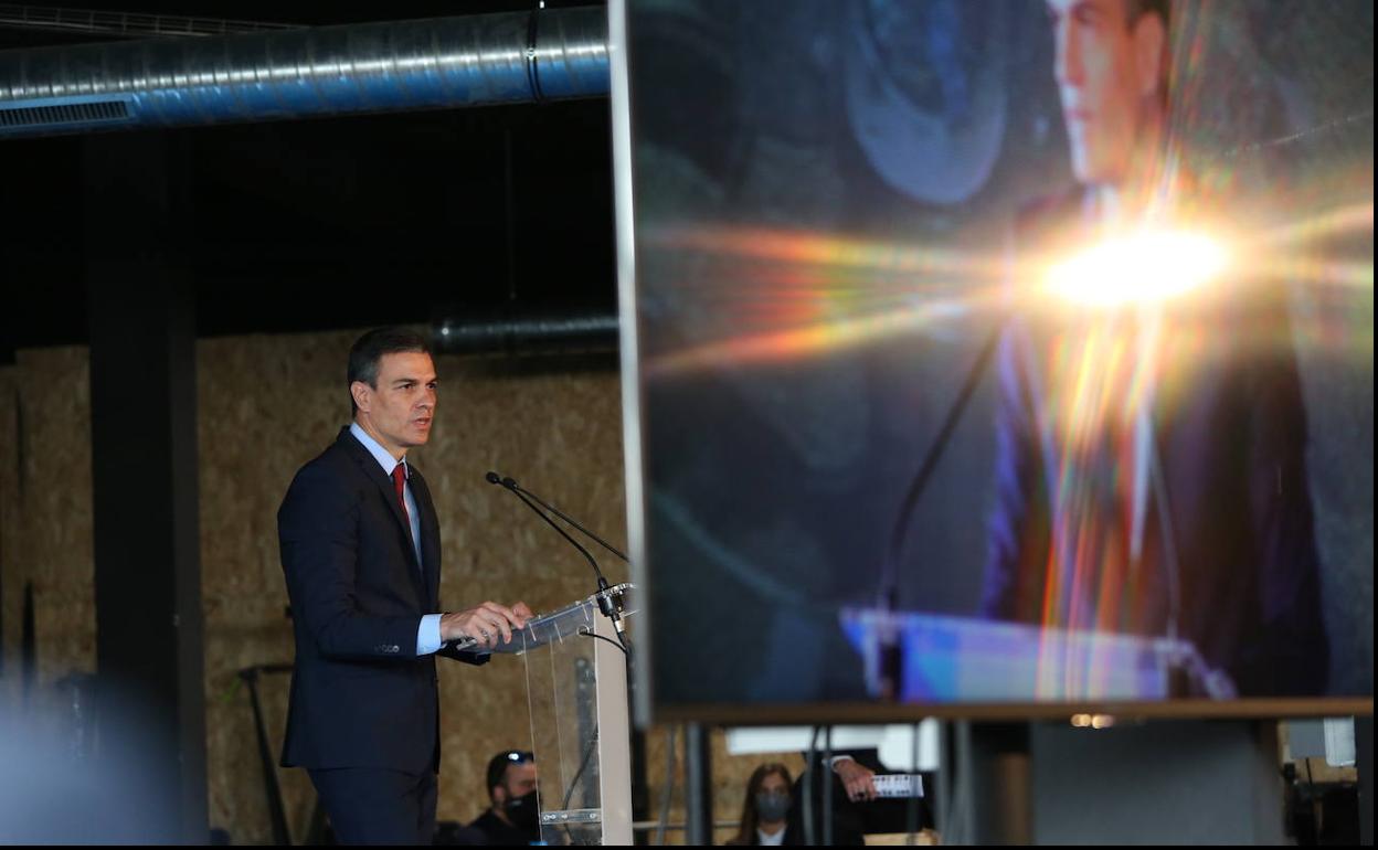 Pedro Sánchez en el congreso Presura. 