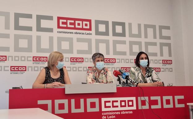 Rueda de prensa del sindicato CCOO por la negociación del convenio de limpieza.