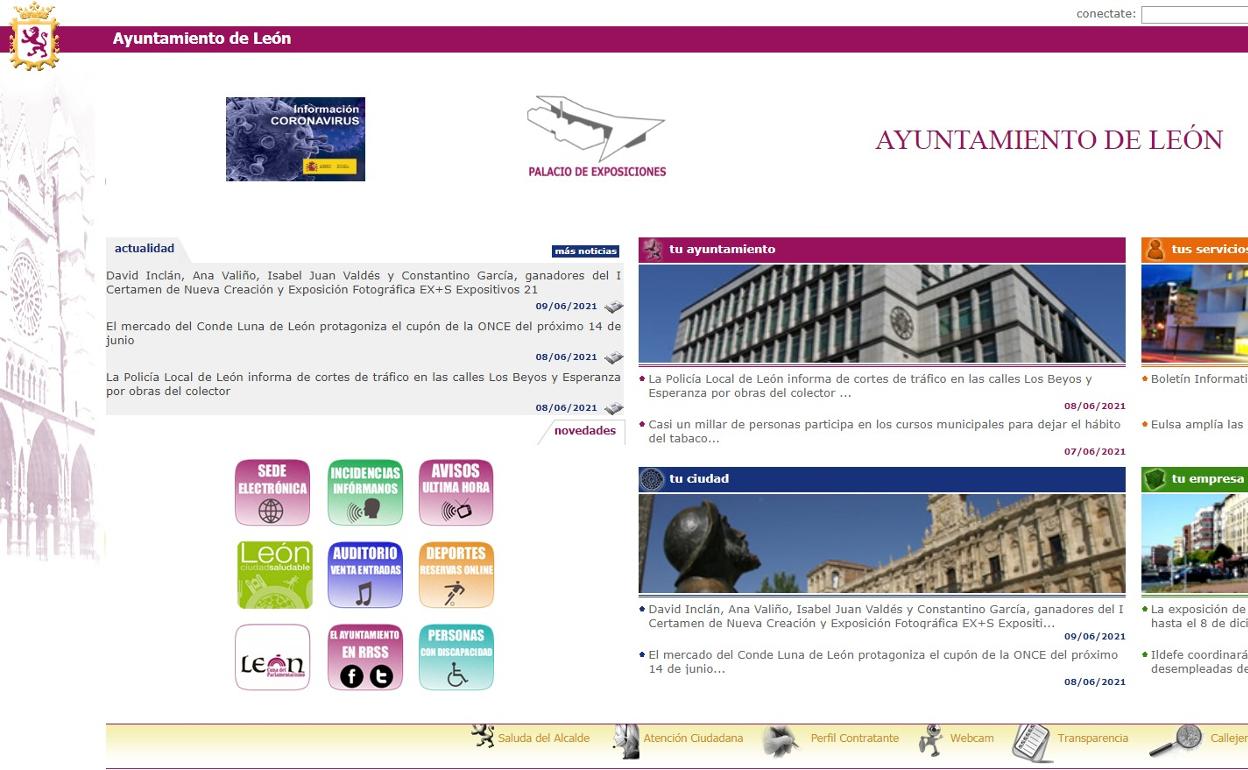 Web del Ayuntamiento de León.