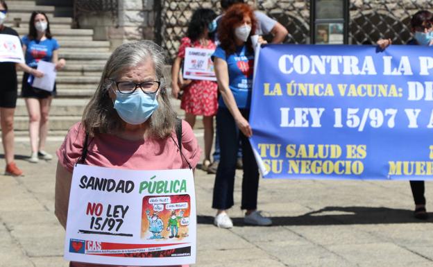 Una manifestante en Botines. 