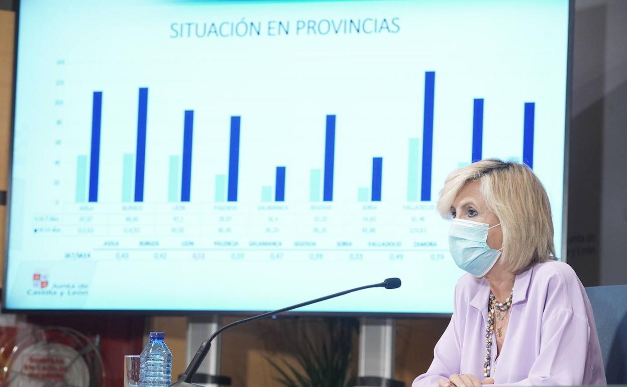 Verónica Casado, durante la rueda de prensa. 