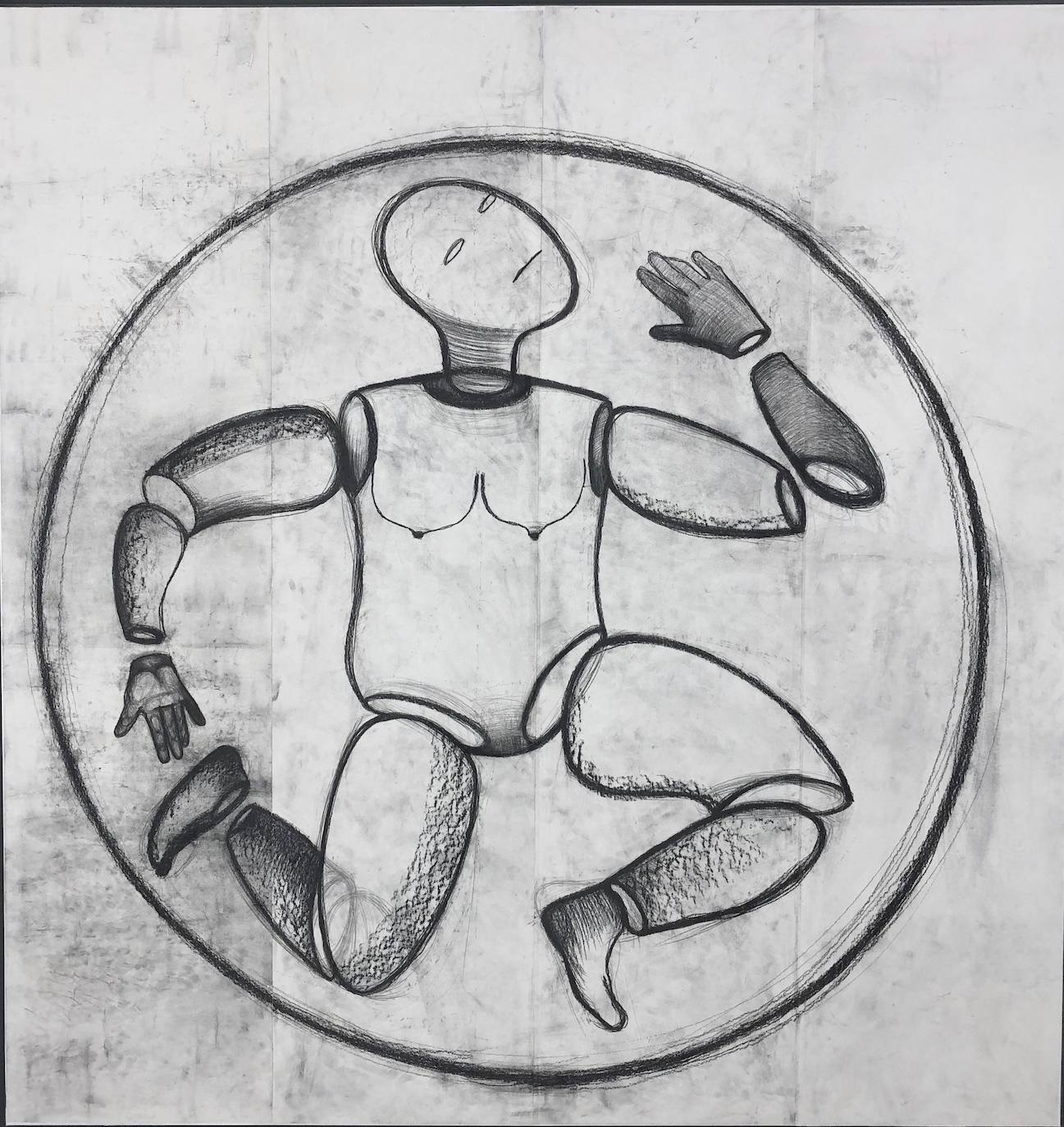 La leonesa María Luisa Fernández comparte exposición con otros catorce artistas de Castilla y León, como esta obra, 'Concierto para el Bioceno 7' del vallisoletano Eugenio Ampudia.