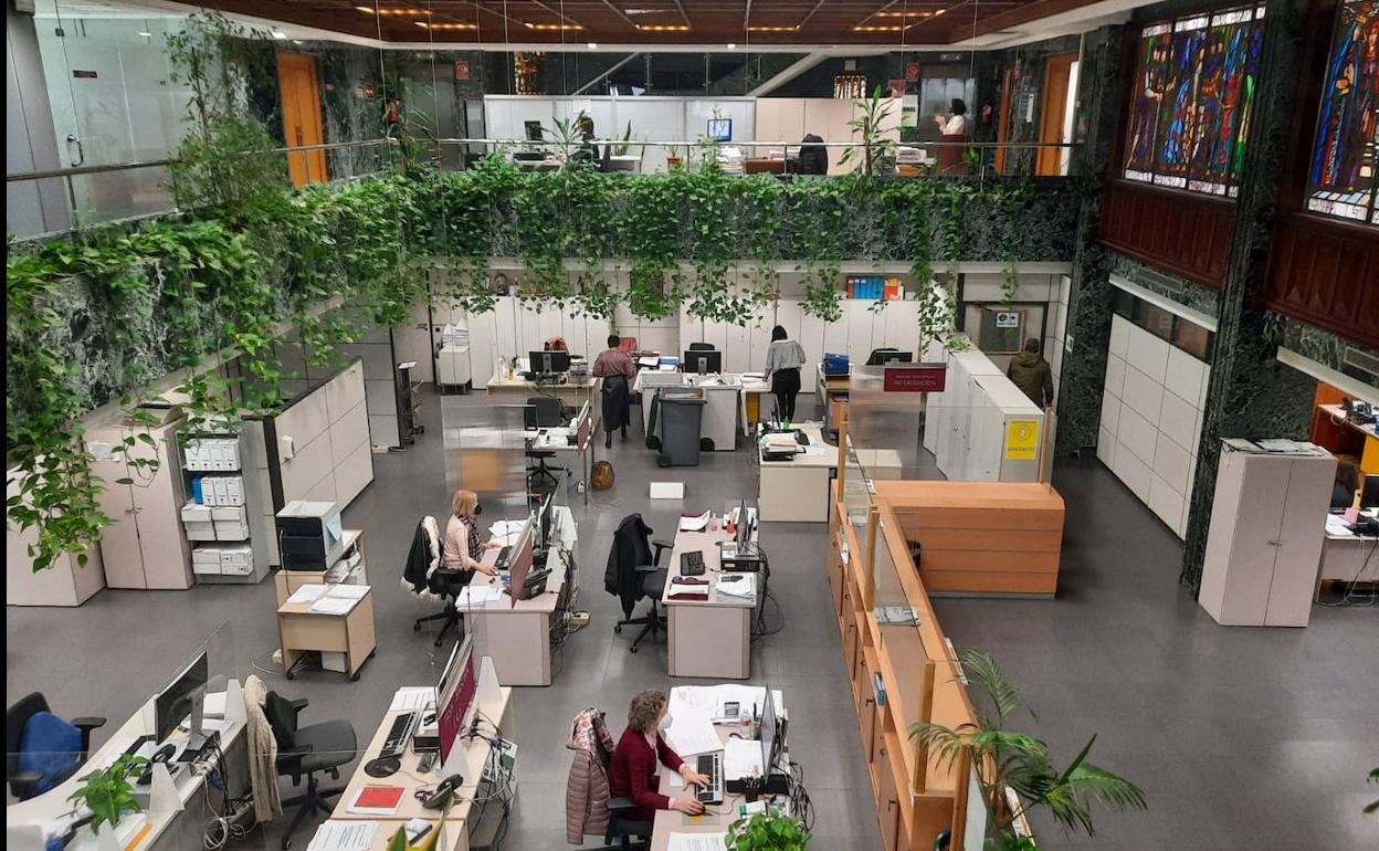 Imagen del interior del Ayuntamiento de León. 