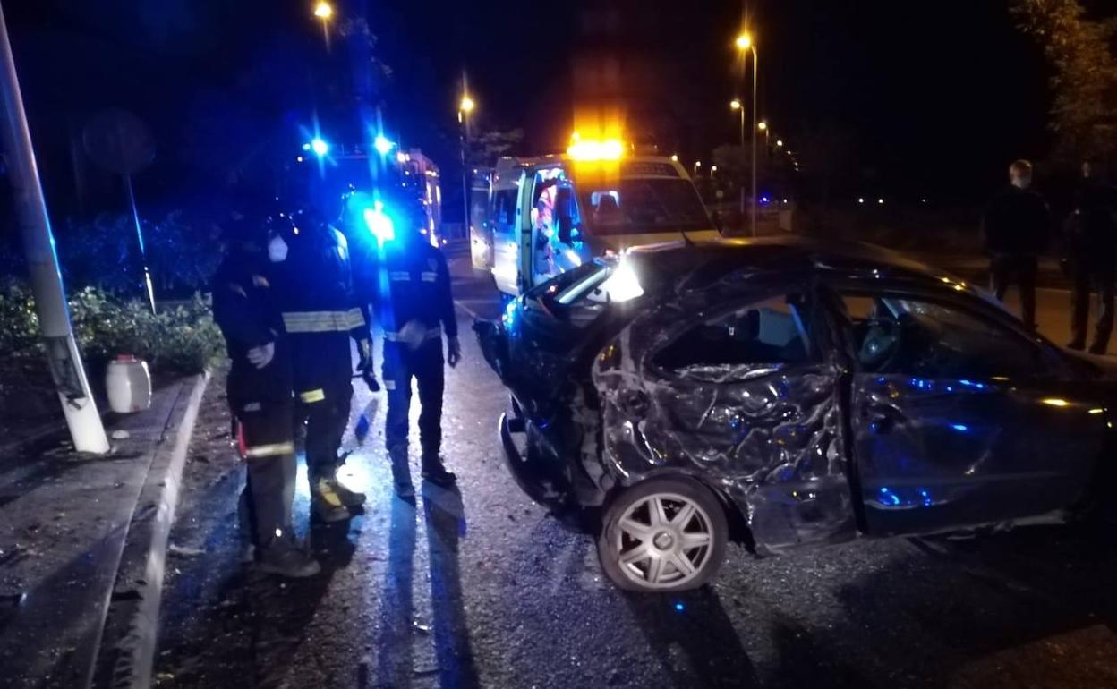 Así quedó el vehículo tras el accidente en Ponferrada.