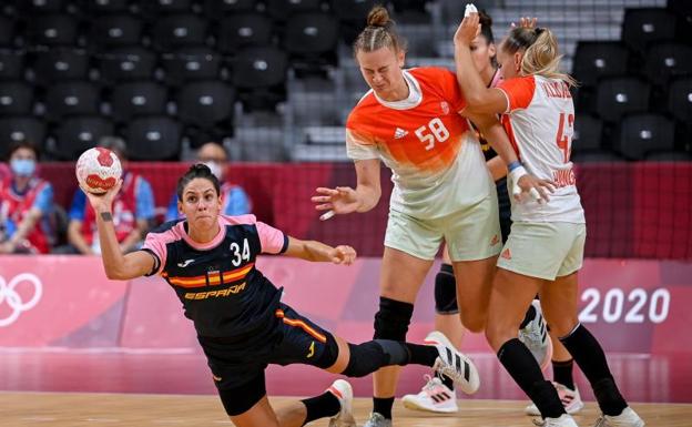 Alicia Fernández, en el partido ante Hungría.