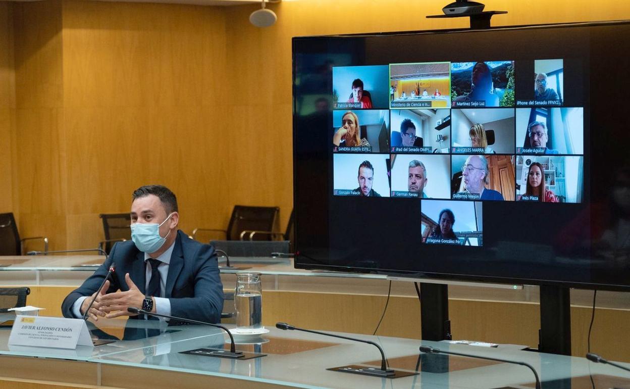 El leonés Javier Cendón, durante su intervención.