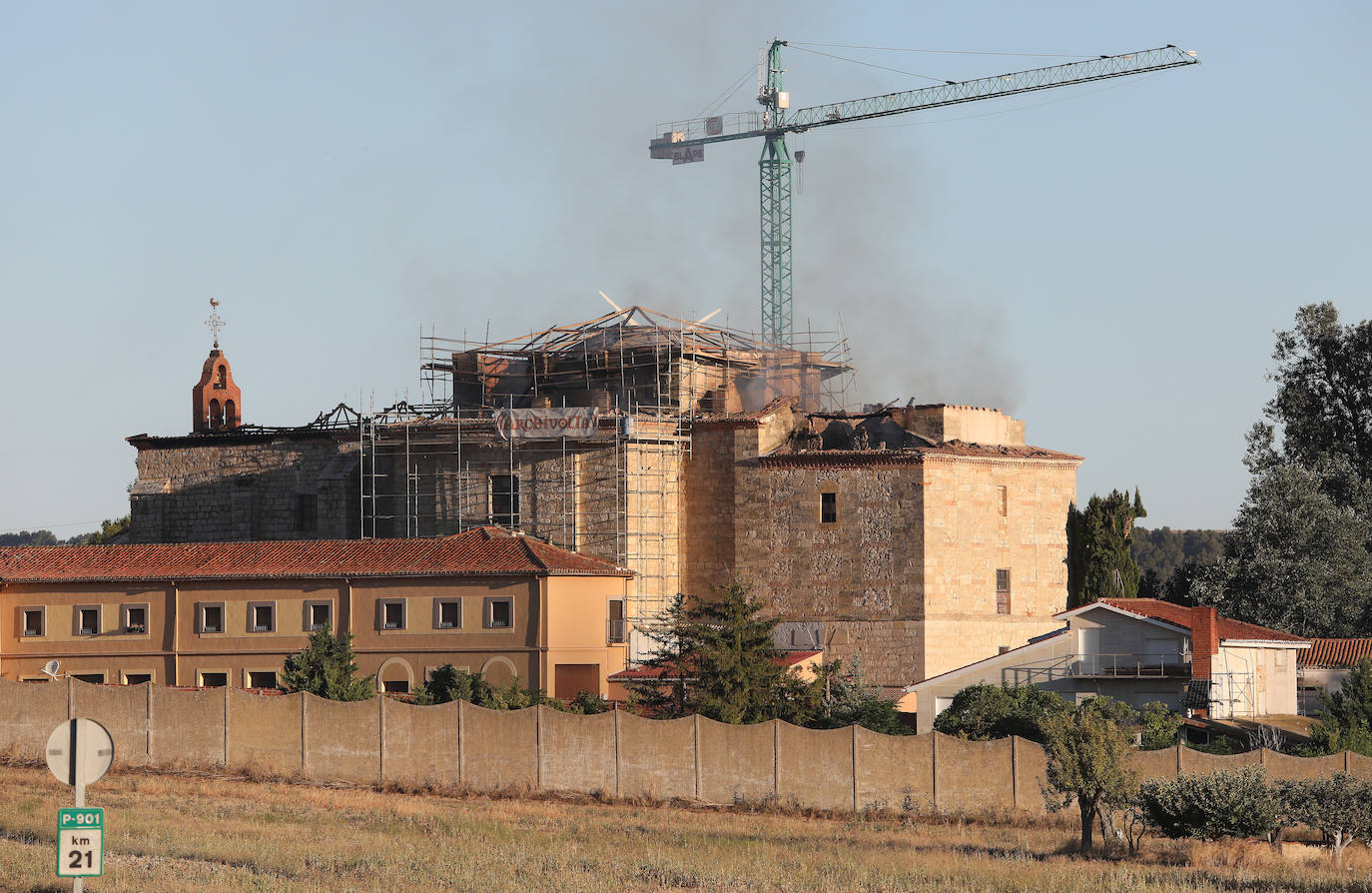 Incendio en el monasterio de la Virgen de Alconada en Ampudia. 