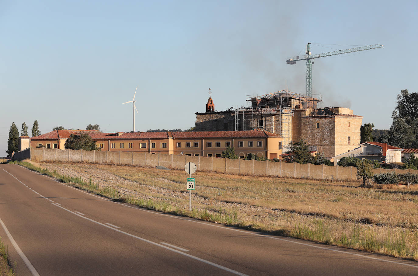 Incendio en el monasterio de la Virgen de Alconada en Ampudia. 