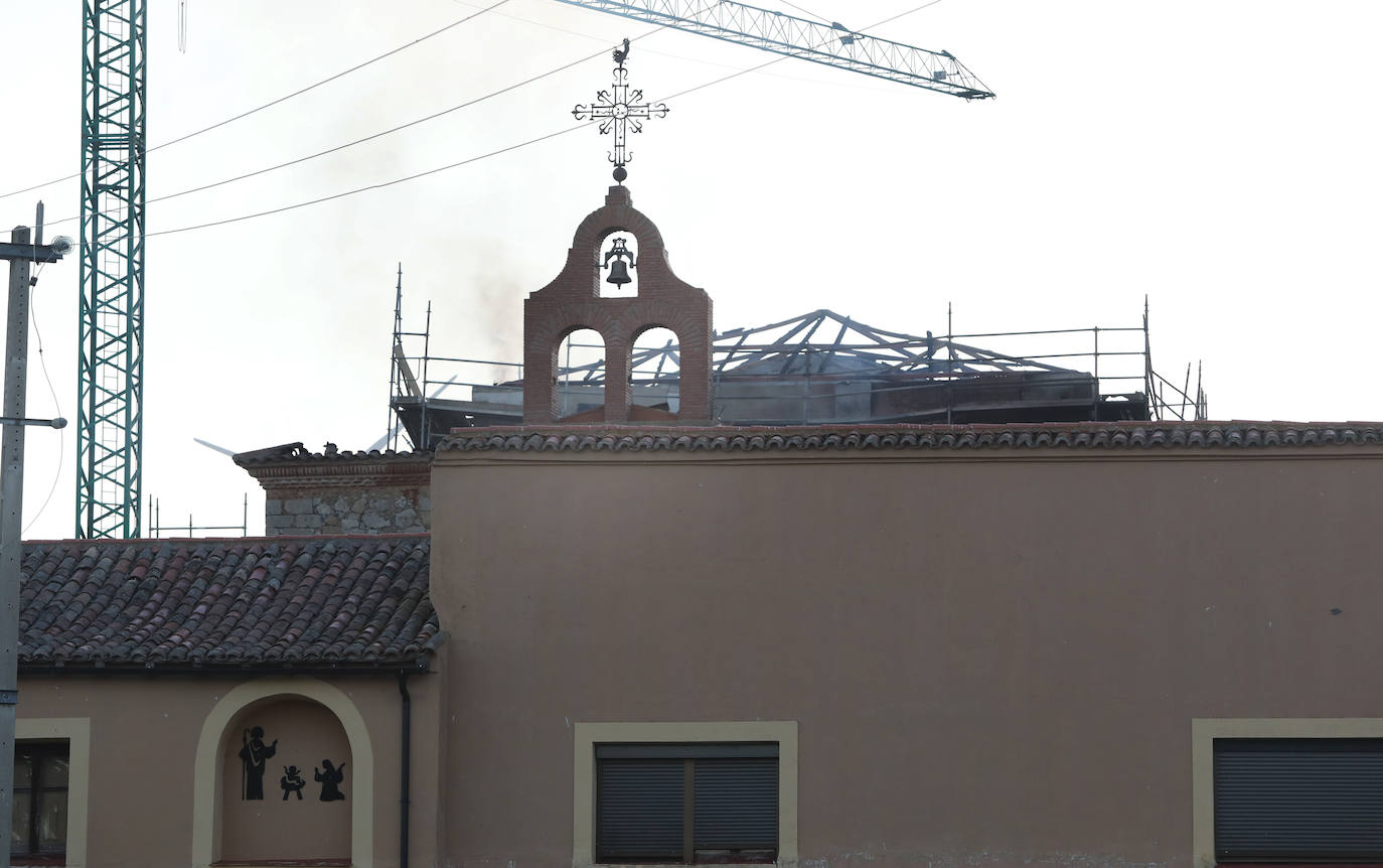 Incendio en el monasterio de la Virgen de Alconada en Ampudia. 