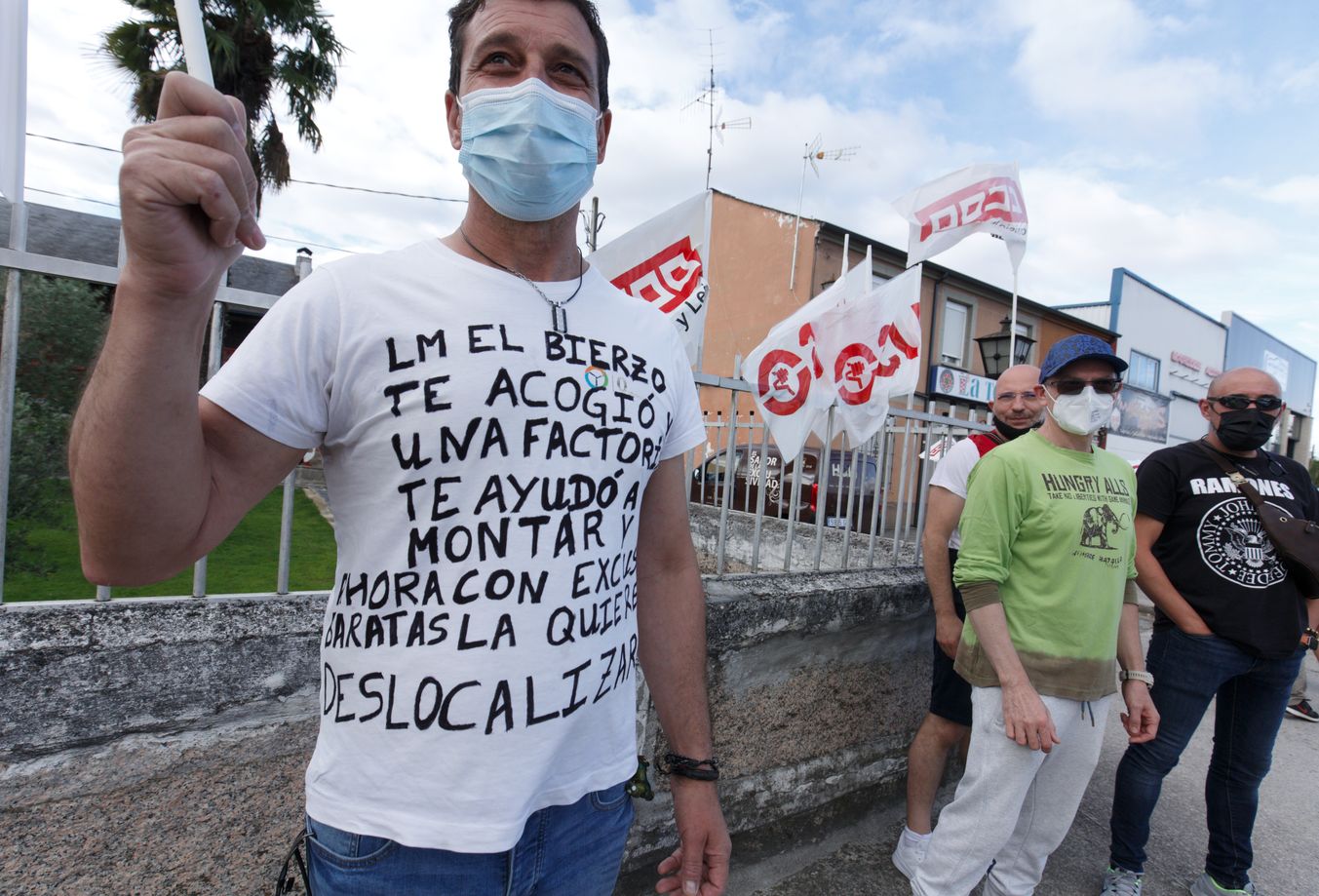 Imagen de una manifestación reciente de los trabajadores de LM Windpower.