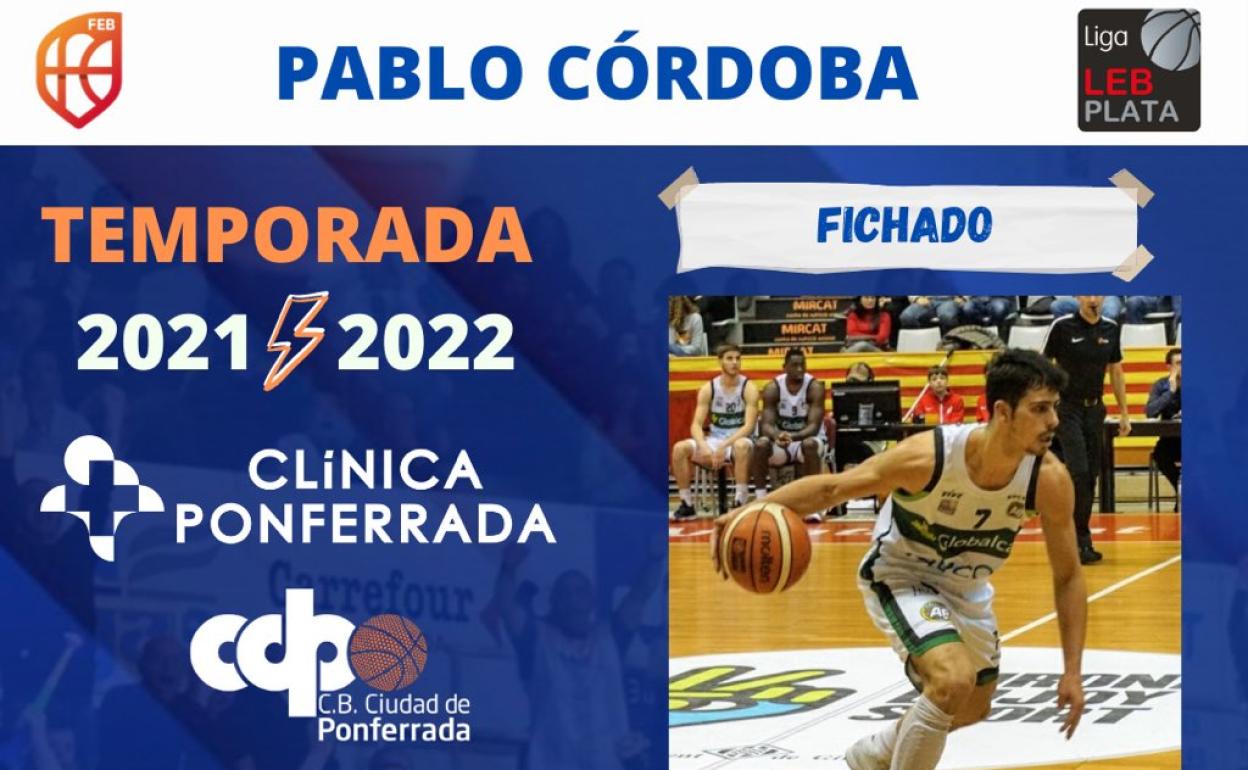 Pablo Córdoba llega al Ciudad de Ponferrada con la ambición de aportar su anotación