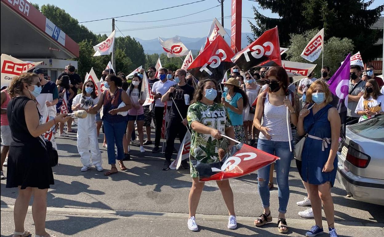 Protesa de los trabajadores de LM Windpower en Ponferrada.