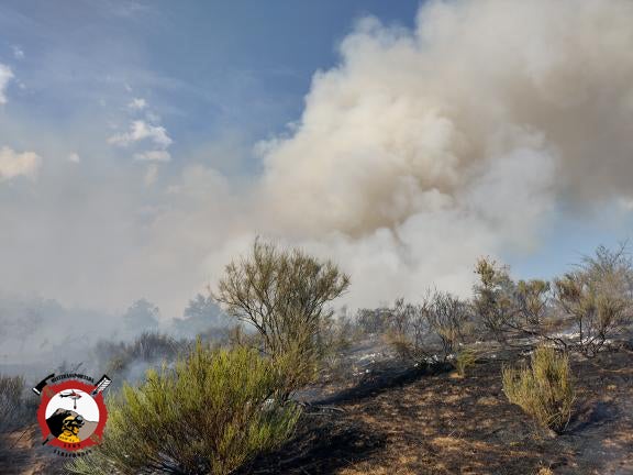 Dos helicópteros y varios medios terrestres luchan contra un incendio en Riocastrillo de Ordás