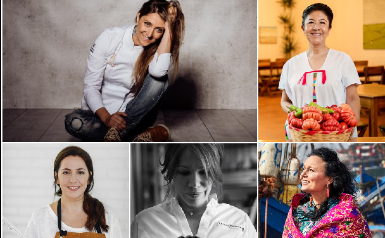 Lucía Freitas, Celia Florián, Narda Lepes, Leo Espinosa y Najat Kaanache.