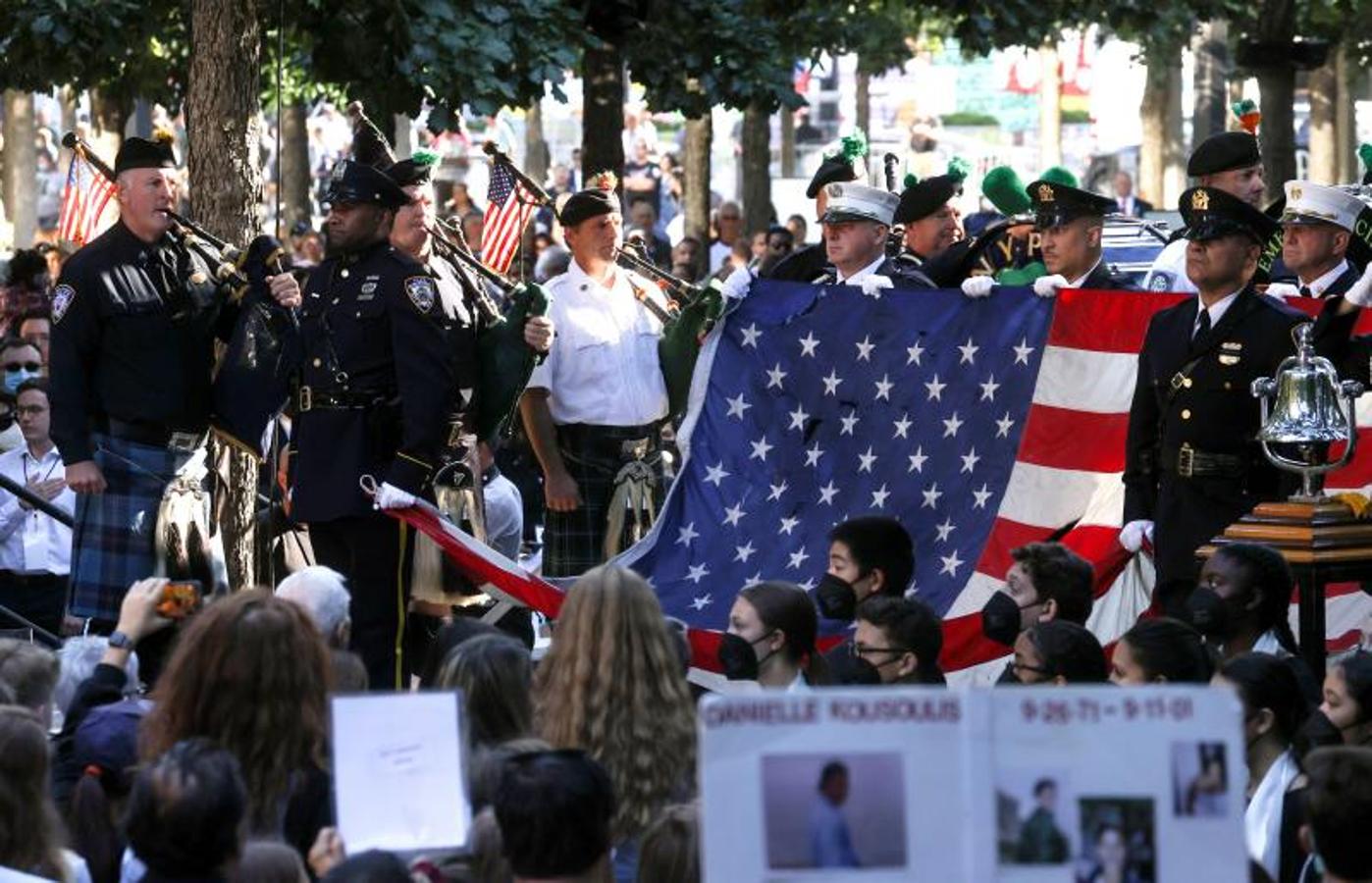 Ceremonia por los policías fallecidos en Nueva York.