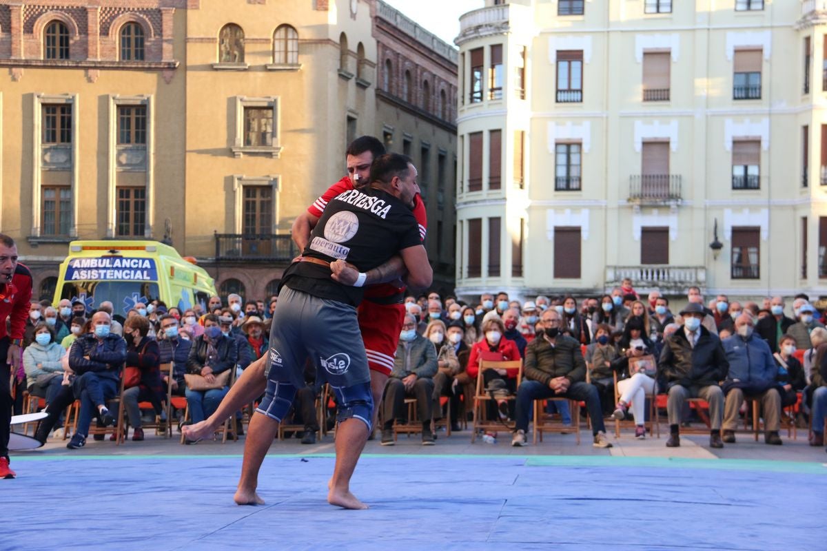 El tradicional corro de lucha de San Froilán vuelve a congregar a los aluches a los pies de la Pulchra Leonina.