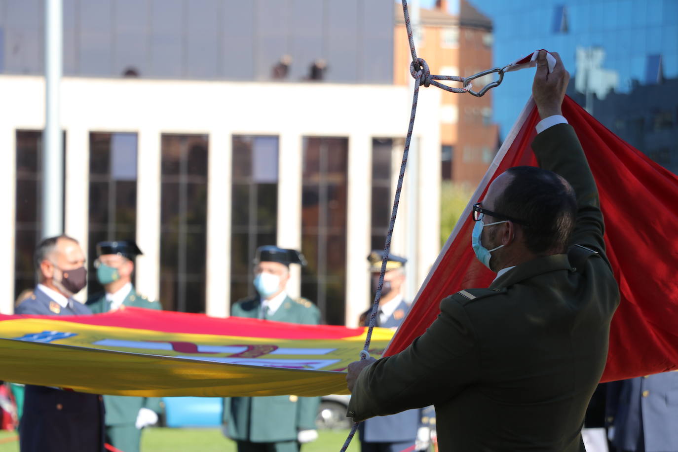 Acto castrense celebrado en León con motivo del día de la Hispanidad.