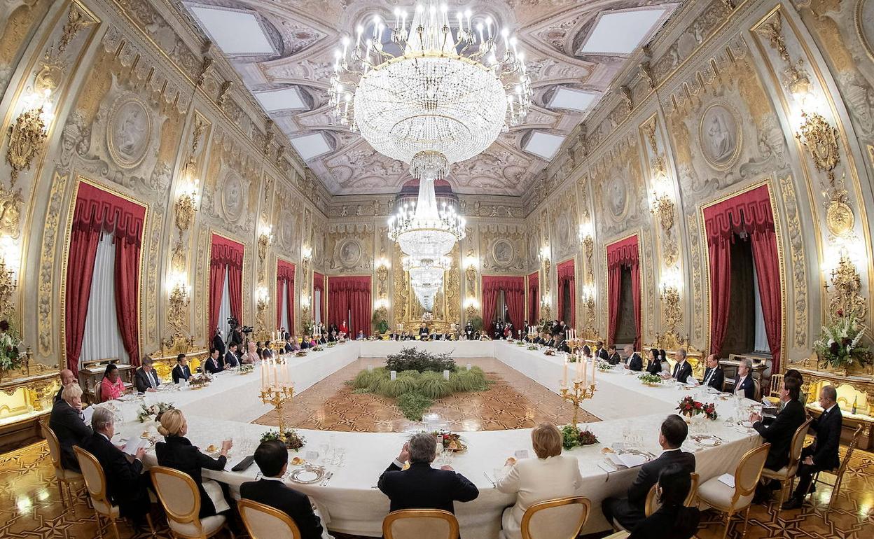 Cena de gala del G20 en el palacio del Quirinal.