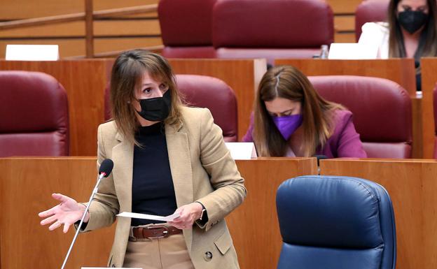 Imagen de Rocío Lucas en un pleno de las Cortes de Castilla y León.