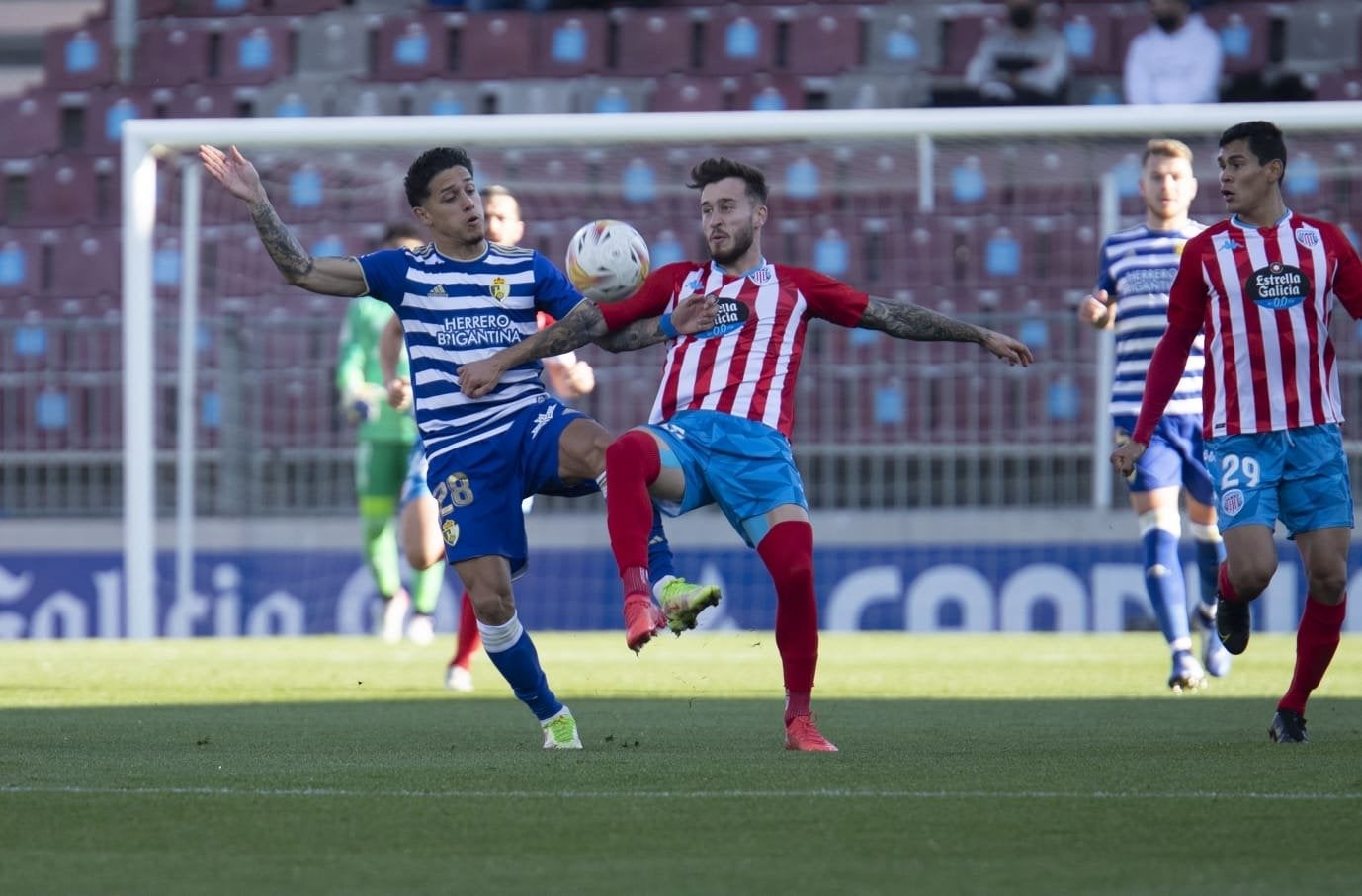 Encuentro disputado por el Lugo y la Ponferradina correspondiente a la Jornada 15 de la Liga Smartbank.