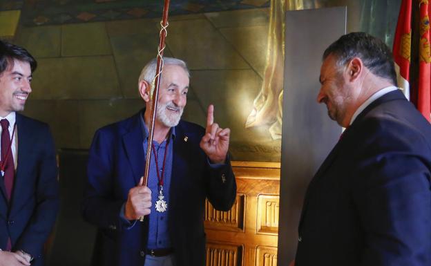 Matías Llorente y Eduardo Morán en la toma de posesión como president y vicepresidente de la Diputación de León.