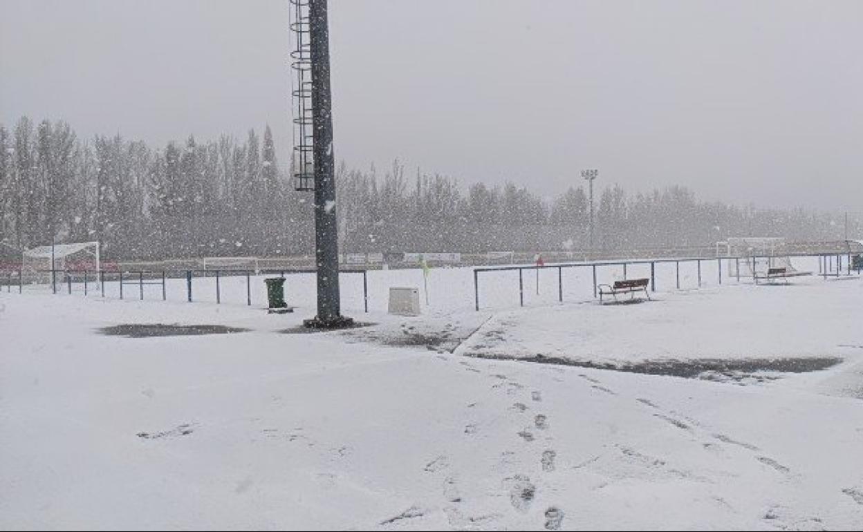 Nieve en el Área Deportiva de Puente Castro.