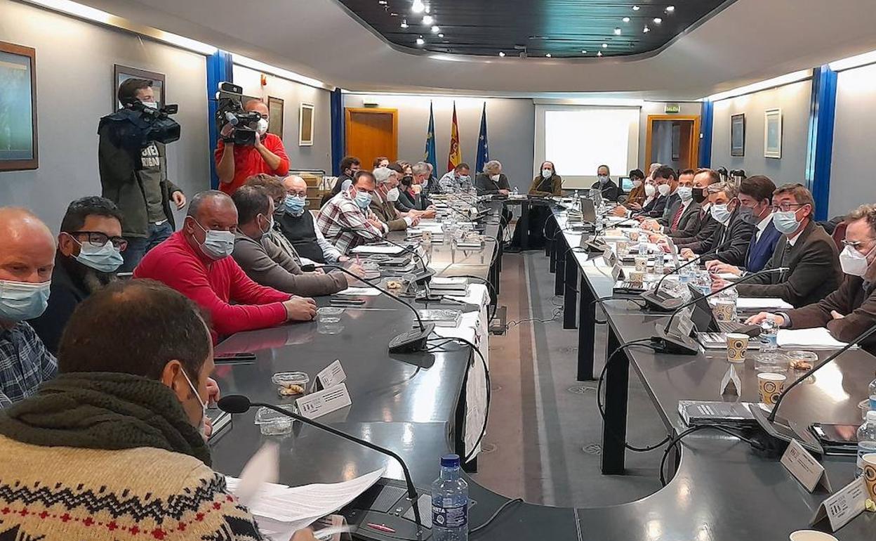 Reunión del Patronato del Parque Nacional de los Picos de Europa que ha tenido lugar este martes en Oviedo.