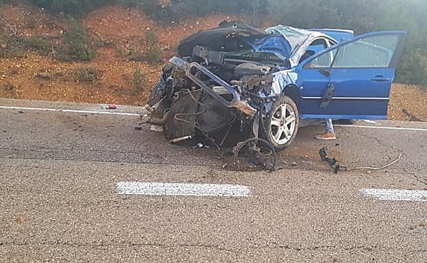 Así quedó el coche tras el siniestro.