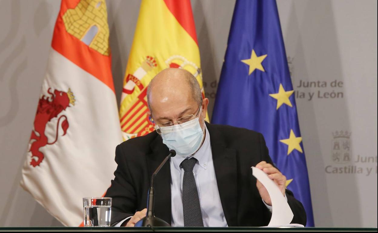 Francisco Igea, este jueves, durante su comparecencia posterior al consejo de gobierno. 