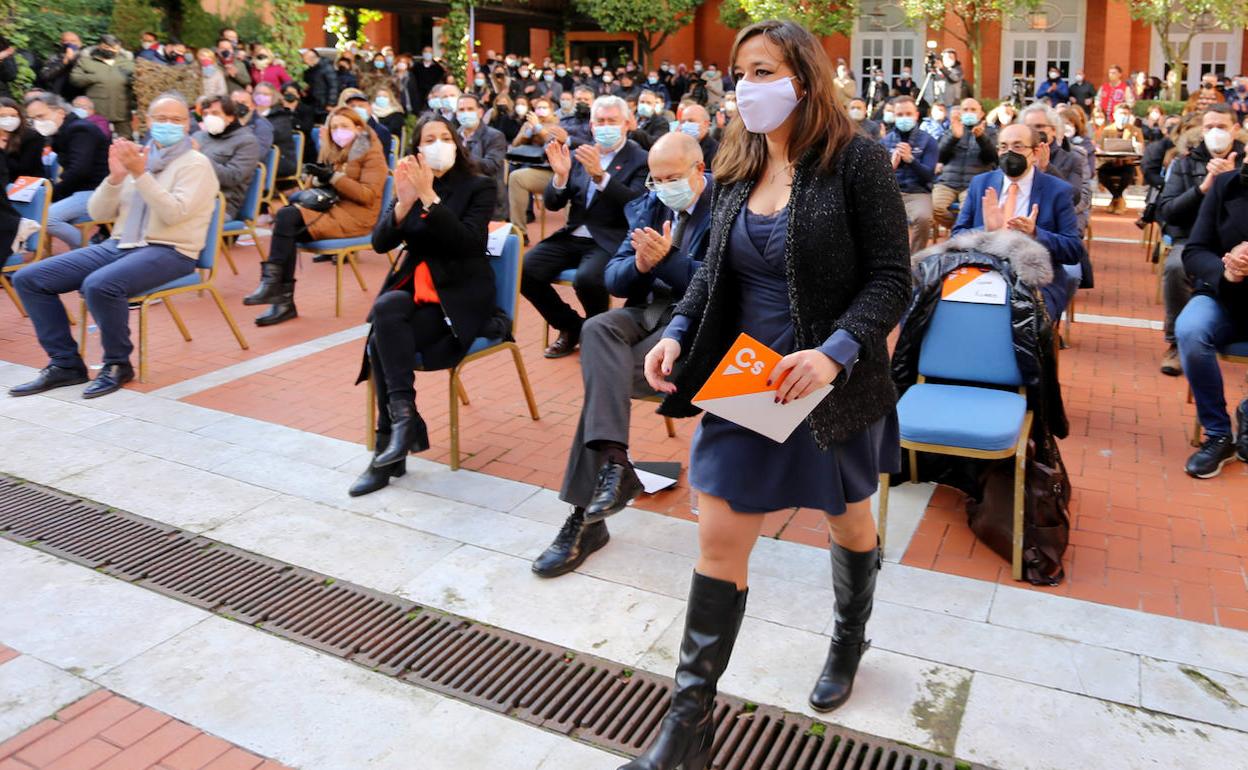 Gemma Villarroel, durante la presentación de la candidatura de CS a Castilla y León. 