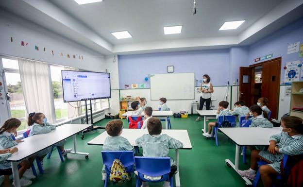 Alumnos en un colegio de Madrid.