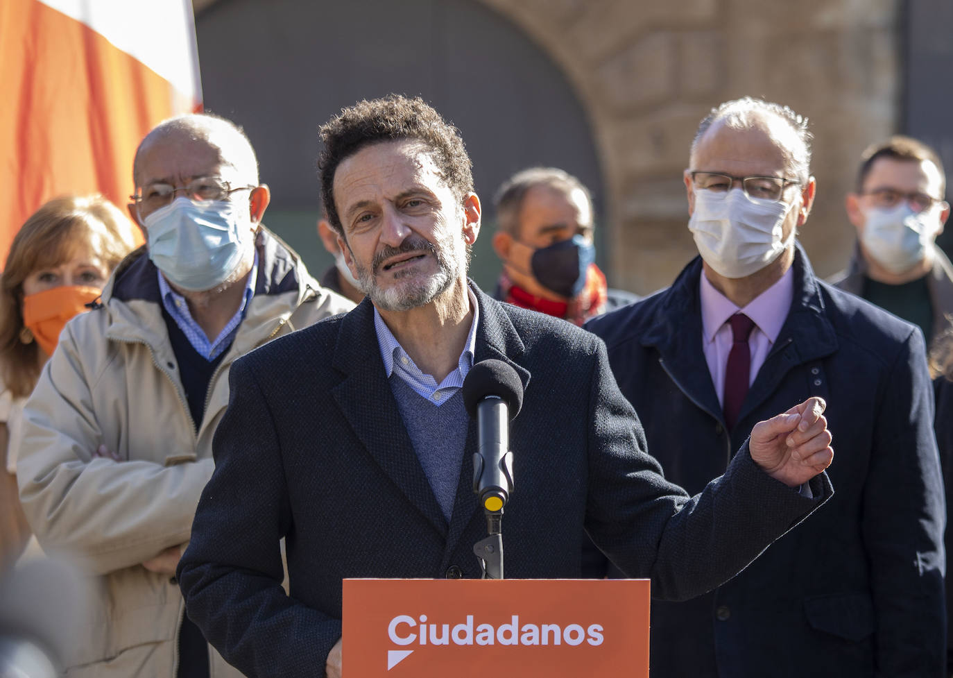 El candidato de Ciudadanos a la presidencia de la Junta de Castilla y León visita Salamanca junto a Edmundo Bal .