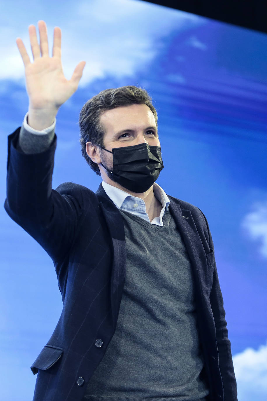 El presidente del PP, Pablo Casado asiste al XIV Congreso del partido de Castilla y León. Junto a él, el presidente autonómico, Alfonso Fernández Mañueco.