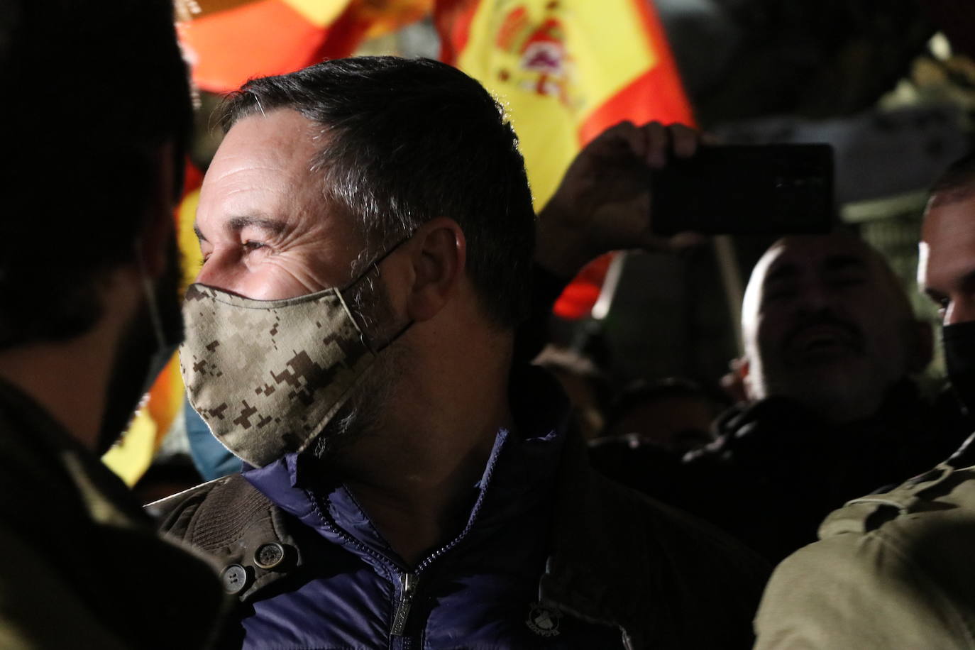 La formación cuenta con su líder, Santiago Abascal, en la presentación de su candidato a la Junta.